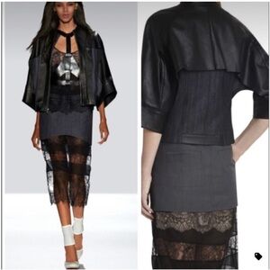 BCBGMAXAZRIA “SIMONE jacket” XS
100% Lamb leather
Pit to pit: 17”
Length: 22”